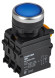 IEK Кнопка с подсветкой и фиксацией d=22мм 1NO+1NC синяя MASTER IEK, MI-BT60-11TD-3-11-K07