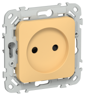 FLITE Розетка без заземления с защитными шторками 10А РСш01-0-ФлЗ золотарник IEK, FI-R13-10-K90