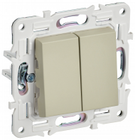 SKANDY Выключатель 2-клавишный перекрестный 10А SK-V06B бежевый , SK-V23-0-10-K10