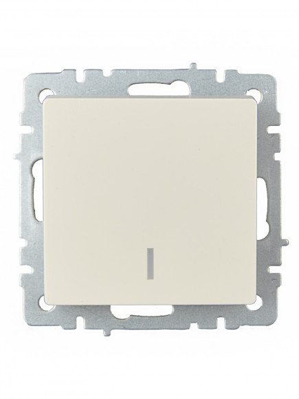 IEK BRITE Выключатель 1-клавишный с индикацией 10А ВС10-1-1-БрКр бежевый , BR-V10-1-10-K10