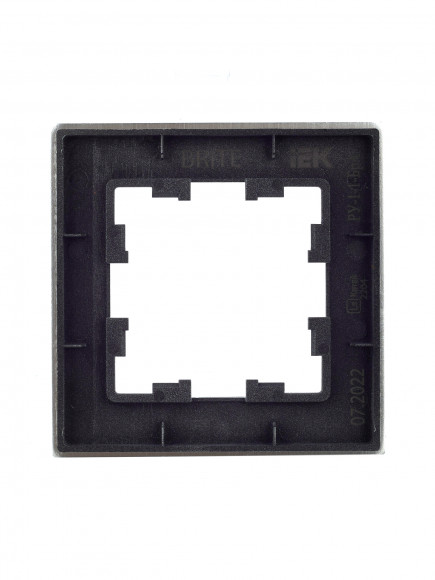 IEK BRITE Рамка 1 -местная РУ-1-1-БрА металл алюминий , BR-M12-M-K47