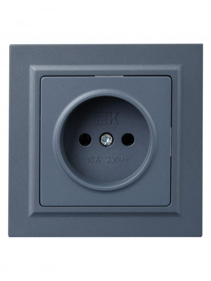 IEK BRITE Розетка 1-местная без заземления без защитных шторок 10А в сб. РСР10-1-0-БрМ маренго , BR-R10-10-K35-F