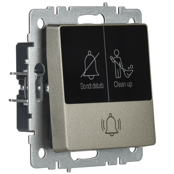 IEK BRITE Кнопка звонка с индикацией для отелей 10А ВС10-1-9-БрШ шампань , BR-V14-2-10-K37