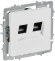 IEK BRITE Розетка компьютерная двойная RJ45 кат.6 РК11-2-БрАБ арктический белый IEK, BR-K20-2-K91