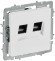 IEK BRITE Розетка компьютерная двойная RJ45 кат.6 РК11-2-БрАБ арктический белый IEK, BR-K20-2-K91