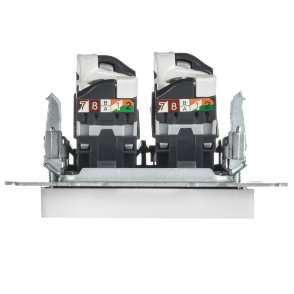 IEK BRITE Розетка компьютерная двойная RJ45 кат.6 РК11-2-БрАБ арктический белый IEK, BR-K20-2-K91