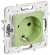 IEK SKANDY Розетка с заземлением с защитными шторками 16А безвинтовое крепление SK-R06G мятный , SK-R14-16-1-K06
