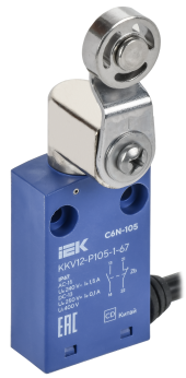 Выключатель концевой C6N-105 рычаг с металлическим роликом IP67 IEK, KKV12-P105-1-67