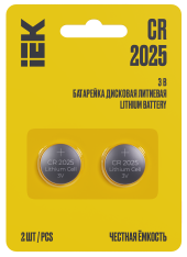 Батарейка дисковая литиевая CR2025 (2шт/блистер) IEK, ABT-CR2025-OP-L02 Батарейка дисковая литиевая CR2025 (2шт/блистер) IEK, ABT-CR2025-OP-L02