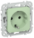 IEK FLITE Розетка с заземлением без защитных шторок безвинтовое крепление 16А РС11-1-ФлФ фисташковый IEK, FI-R11-16-1-K93