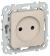 IEK FLITE Розетка без заземления с защитными шторками безвинтовое крепление 10А РСш01-1-ФлЛ льняной IEK, FI-R13-10-1-K88