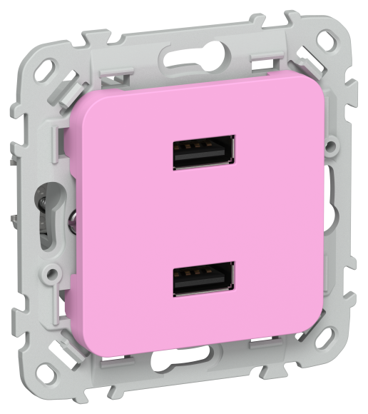 IEK FLITE Розетка USB A+A 3,1А РЮ-2-ФлПр пурпурный IEK, FI-U21-D31-K99