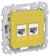 IEK FLITE Розетка 2-местная компьютерная RJ45 категория 5Е UTP РК5е-2-0-ФлЖК желтый карри IEK, FI-K22-1-K44