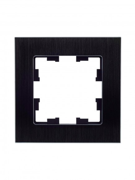 IEK BRITE Рамка 1 -местная РУ-1-1-БрЧ металл черный , BR-M12-M-K02