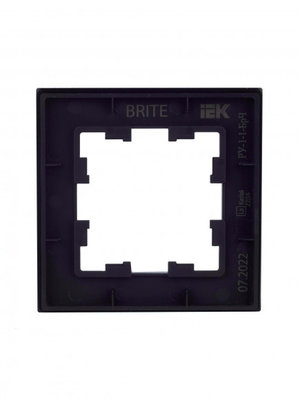 IEK BRITE Рамка 1 -местная РУ-1-1-БрЧ металл черный , BR-M12-M-K02