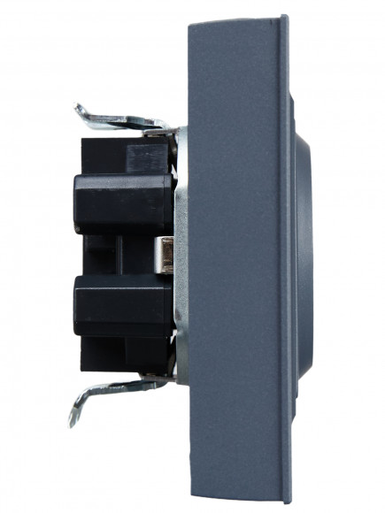 IEK BRITE Розетка 2-местная с заземлением с защитными шторками 16А в сборе РСш12-3-БрМ маренго , BR-R24-16-K35-F