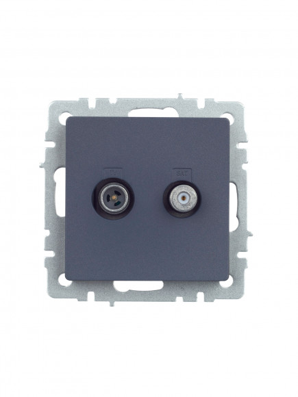 IEK BRITE Розетка двойная TV+SAT РТВ/РСп12-БрМ маренго , BR-AF20-O-K35