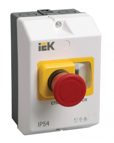 IEK Оболочка защитная с кнопкой "Стоп" IP54 IEK, DMS11D-PC55