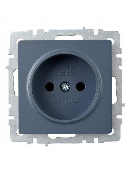 IEK BRITE Розетка 1-местная без заземления с защитными шторками 10А РСш10-2-БрМ маренго IEK, BR-R13-10-K35
