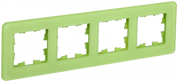 IEK BRITE Рамка 4-местная РУ-4-2-Бр стекло эко грин RE IEK, BR-M42-G-41-K06