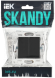 IEK SKANDY Выключатель 2-клавишный проходной 10А SK-V05Bl черный , SK-V22-0-10-K02