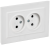 IEK BRITE Розетка 2-местная без заземления без защитных шторок 10А в сборе РС12-2-БрАБ арктический белый , BR-R20-10-K91-F
