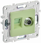 SKANDY Розетка двойная TV+RJ45 кат.5E SK-A14G мятный , SK-AK20-1-K06