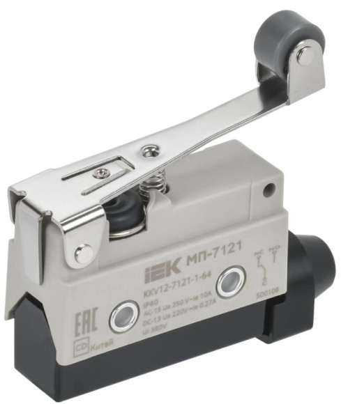 IEK Микропереключатель концевой МП-7121 рычаг с роликом IP40 IEK, KKV12-7121-1-64 IEK Микропереключатель концевой МП-7121 рычаг с роликом IP40 IEK, KKV12-7121-1-64