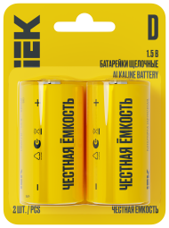 Батарейка щелочная Alkaline LR20/D (2шт/блистер) IEK, ABT-LR20-OP-L02 Батарейка щелочная Alkaline LR20/D (2шт/блистер) IEK, ABT-LR20-OP-L02