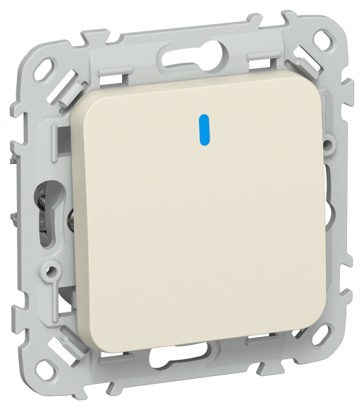 IEK FLITE Выключатель 1-клавишный кнопочный с индикацией 10А ВС11-2-1-ФлСл сливочный IEK, FI-V14-1-10-1-K86