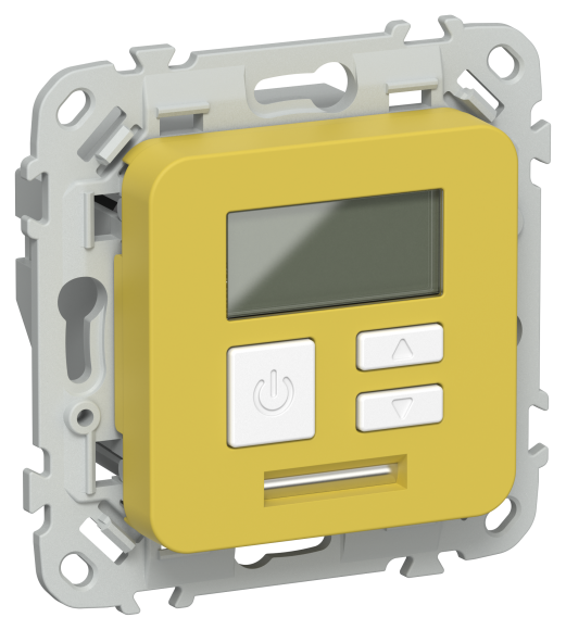 IEK FLITE Термостат электронный с дисплеем 16А Т-ФлЖК желтый карри IEK, FI-RT11-K44