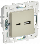 SKANDY Розетка USB A+C 18Вт SK-R13B бежевый , SK-U22-018-K10
