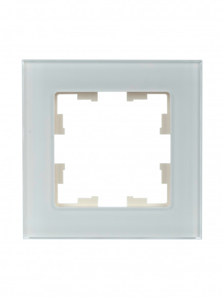 IEK BRITE Рамка 1 -местная РУ-1-2-БрБ стекло белый , BR-M12-G-K01