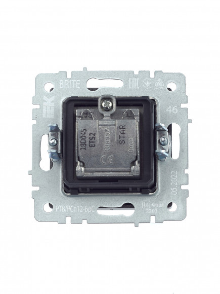 IEK BRITE Розетка двойная TV+SAT РТВ/РСп12-БрС сталь , BR-AF20-O-K46