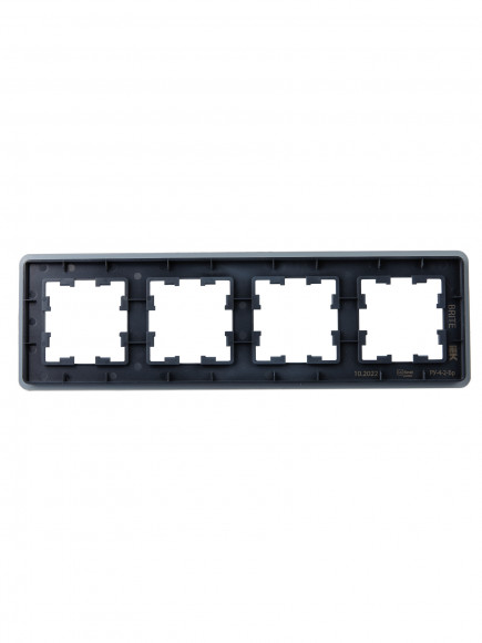 IEK BRITE Рамка 4-местная РУ-4-2-Бр стекло графит RE , BR-M42-G-41-K53