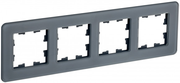 IEK BRITE Рамка 4-местная РУ-4-2-Бр стекло графит RE IEK, BR-M42-G-41-K53