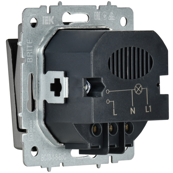 IEK BRITE Выключатель карточный 30А ВС10-1-8-БрС сталь , BR-V11-0-10-K46