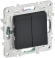 IEK SKANDY Выключатель 2-клавишный проходной 10А SK-V05G графит , SK-V22-0-10-K53