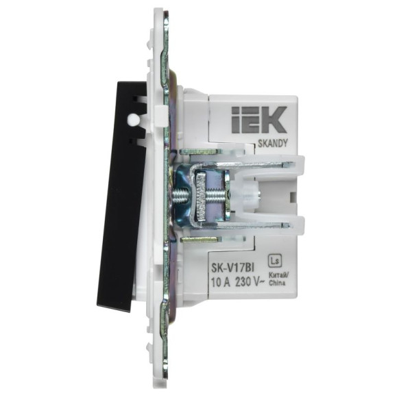 IEK SKANDY Кнопка звонка с индикацией для отелей 10А SK-V17Bl черный , SK-V14-2-10-K02