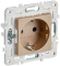 IEK SKANDY Розетка с заземлением с защитными шторками 16А безвинтовое крепление SK-R06Sa песочный , SK-R14-16-1-K98