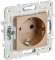 IEK SKANDY Розетка с заземлением с защитными шторками 16А безвинтовое крепление SK-R06Sa песочный , SK-R14-16-1-K98