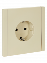 FORTE&PIANO Розетка 1-местная с заземлением без защитных шторок винтовое крепление 16А FP416 ваниль , FP-R11-16-K10
