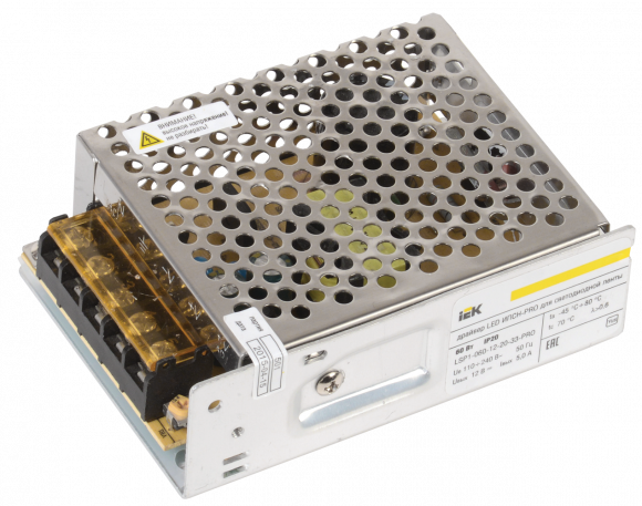 IEK Драйвер LED ИПСН-PRO 60Вт 12 В блок - клеммы IP20 IEK, LSP1-060-12-20-33-PRO