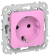 IEK FLITE Розетка с заземлением с защитными шторками безвинтовое крепление 16А РСш11-1-ФлПр пурпурный IEK, FI-R14-16-1-K99