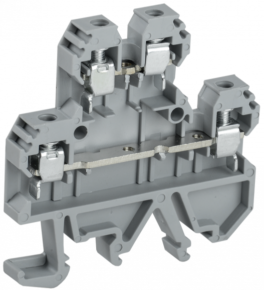 IEK Клемма винтовая КВИ-4-2L двухуровневая 4мм2 серая IEK, YZN30-004D-K03