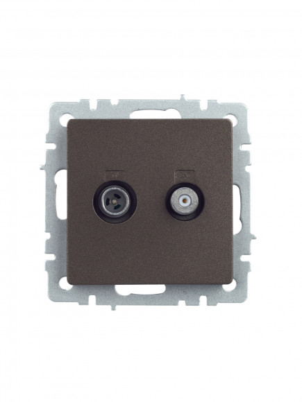 IEK BRITE Розетка двойная TV+SAT РТВ/РСп12-БрТБ темная бронза , BR-AF20-O-K45