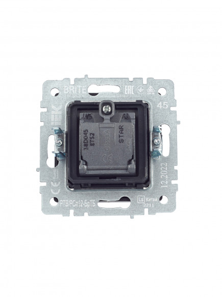 IEK BRITE Розетка двойная TV+SAT РТВ/РСп12-БрТБ темная бронза , BR-AF20-O-K45