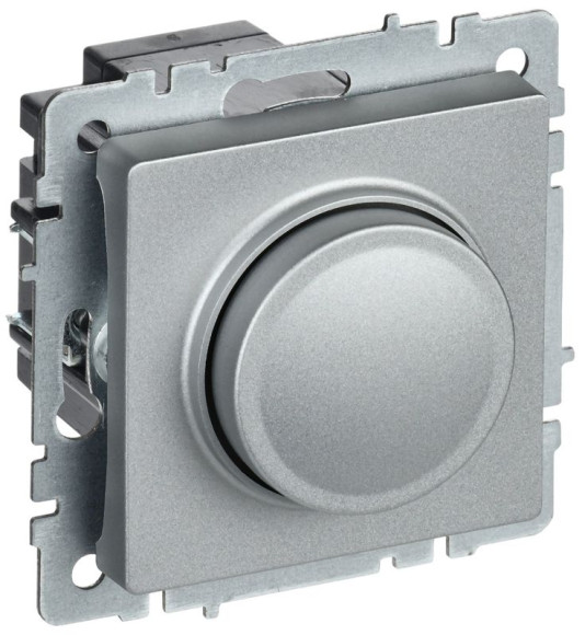 IEK BRITE Светорегулятор поворотно-нажимной 600Вт СС10-1-0-БрА алюминий IEK, BR-D20-0600-K47