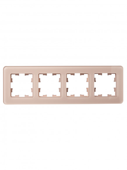 IEK BRITE Рамка 4-местная РУ-4-2-Бр стекло дымчатый RE , BR-M42-G-41-K97