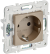 IEK SKANDY Розетка с заземлением с защитными шторками 16А безвинтовое крепление SK-R06Sh шампань , SK-R14-16-1-K37
